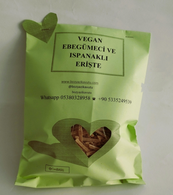 Vegan Ebegümecili, Ispanaklı Erişte (150 gr)